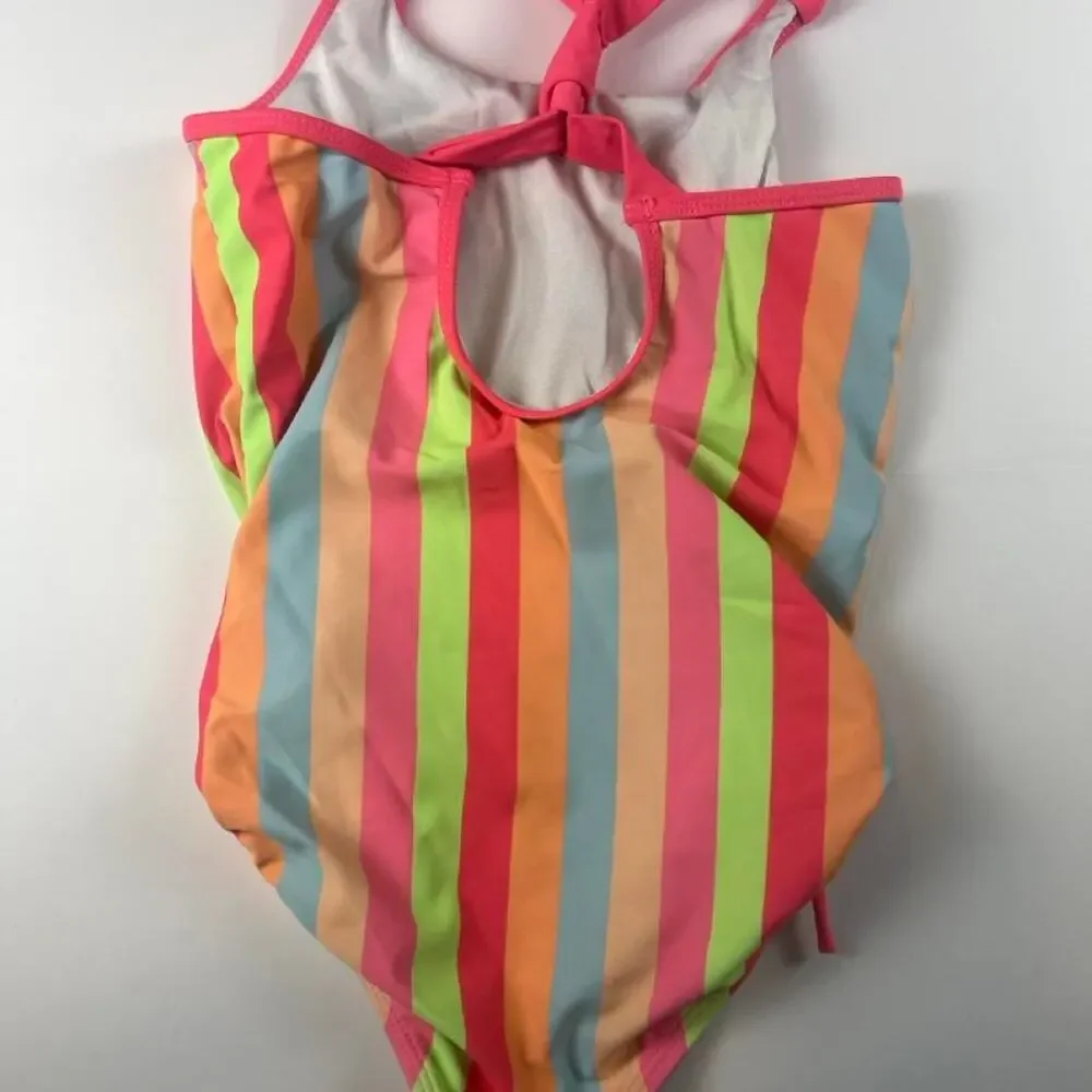 Girls One Piece Swimsuit with Starfish Striped